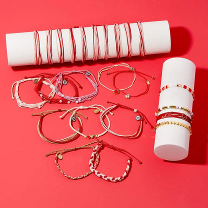 Red Cross XOXO Mixed Mini Braided Bracelet