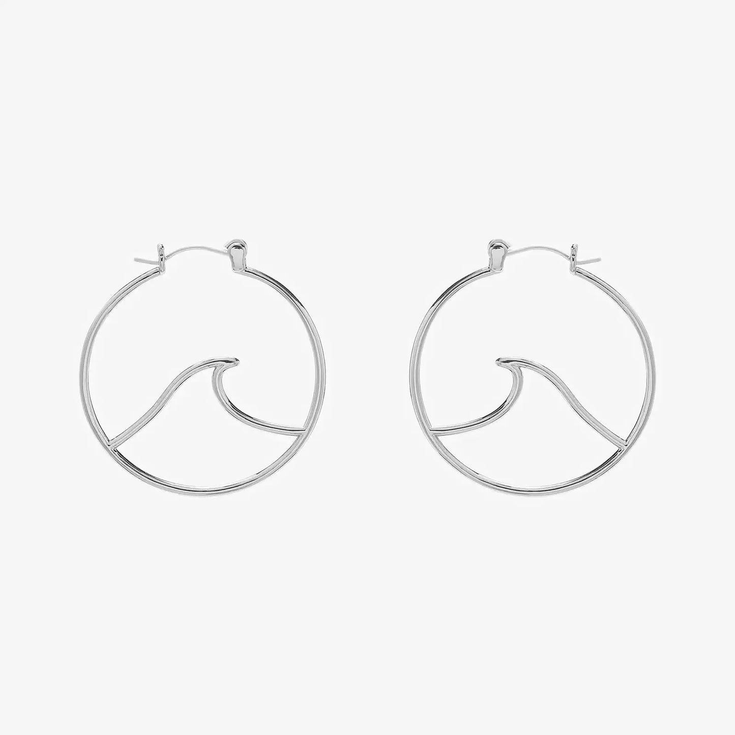 Large Wave Hoop Earrings