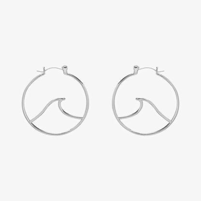 Large Wave Hoop Earrings