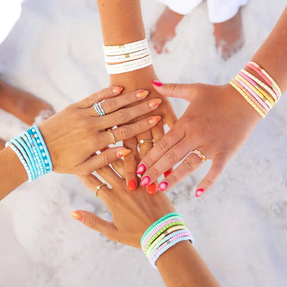 Blue Wave Stretch Bracelet Set of 8