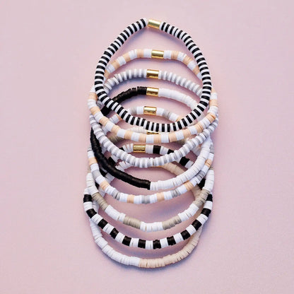 Vacation Vibes Neutral Stretch Bracelet Set of 8