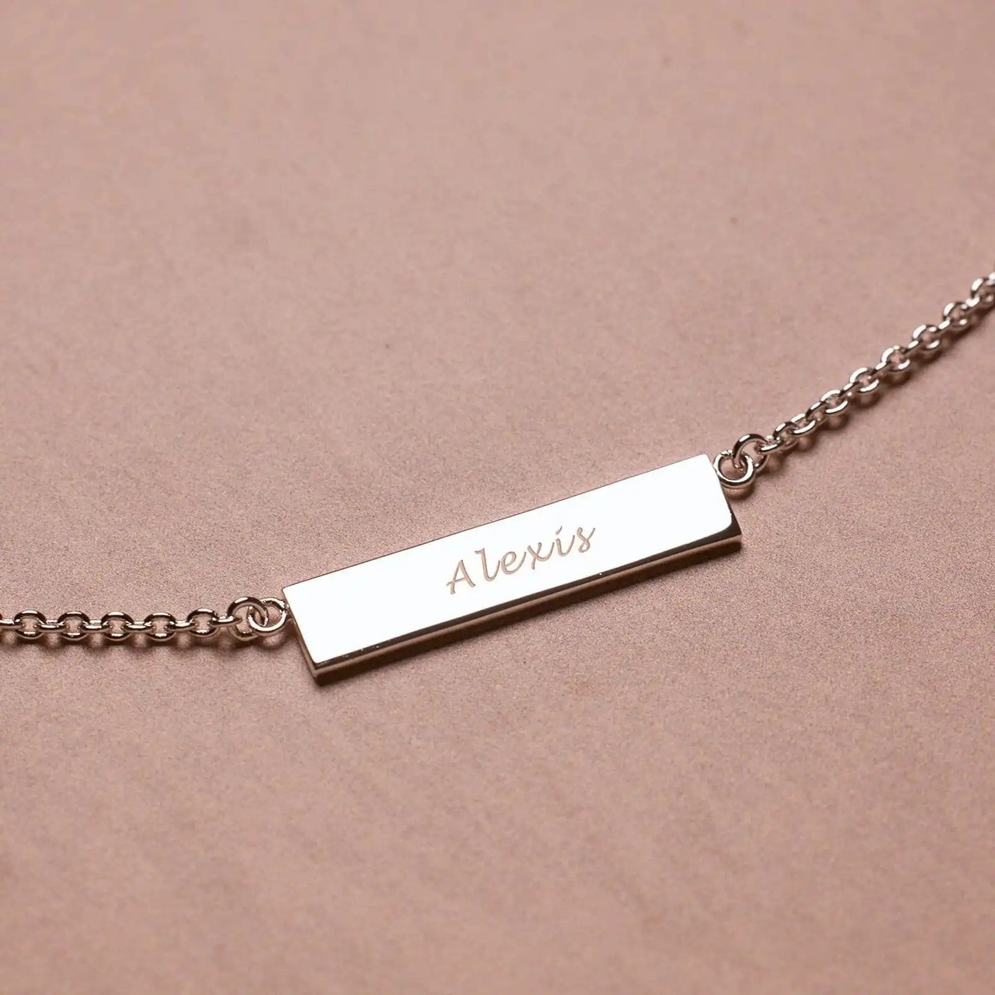 Demi-Fine Engravable Bar Necklace