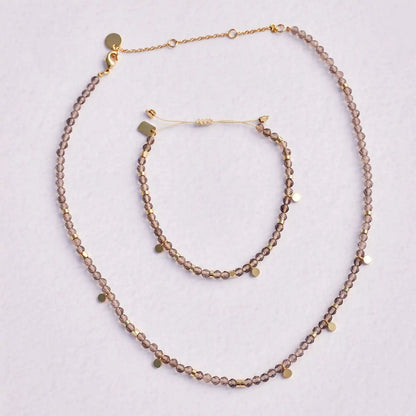 Smokey Quartz Beaded Choker