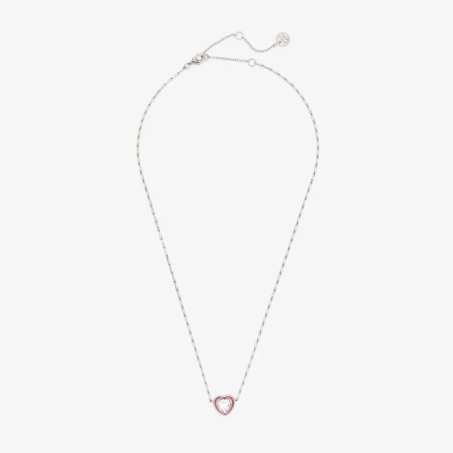 Stone & Enamel Heart Pendant Necklace
