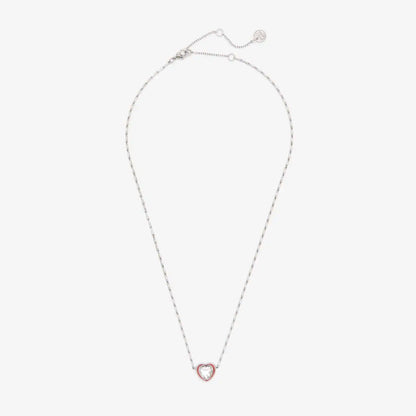 Stone & Enamel Heart Pendant Necklace