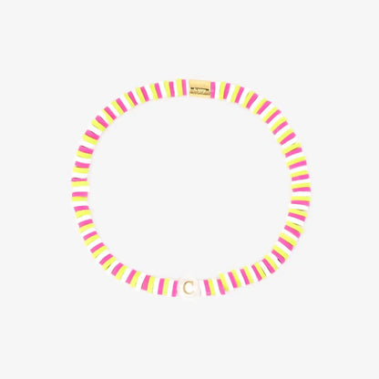 Raspberry Alphabet Stretch Bracelet