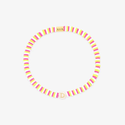 Raspberry Alphabet Stretch Bracelet