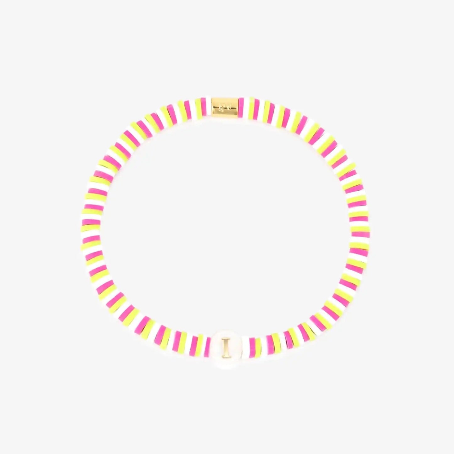 Raspberry Alphabet Stretch Bracelet