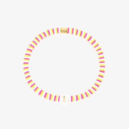 Raspberry Alphabet Stretch Bracelet