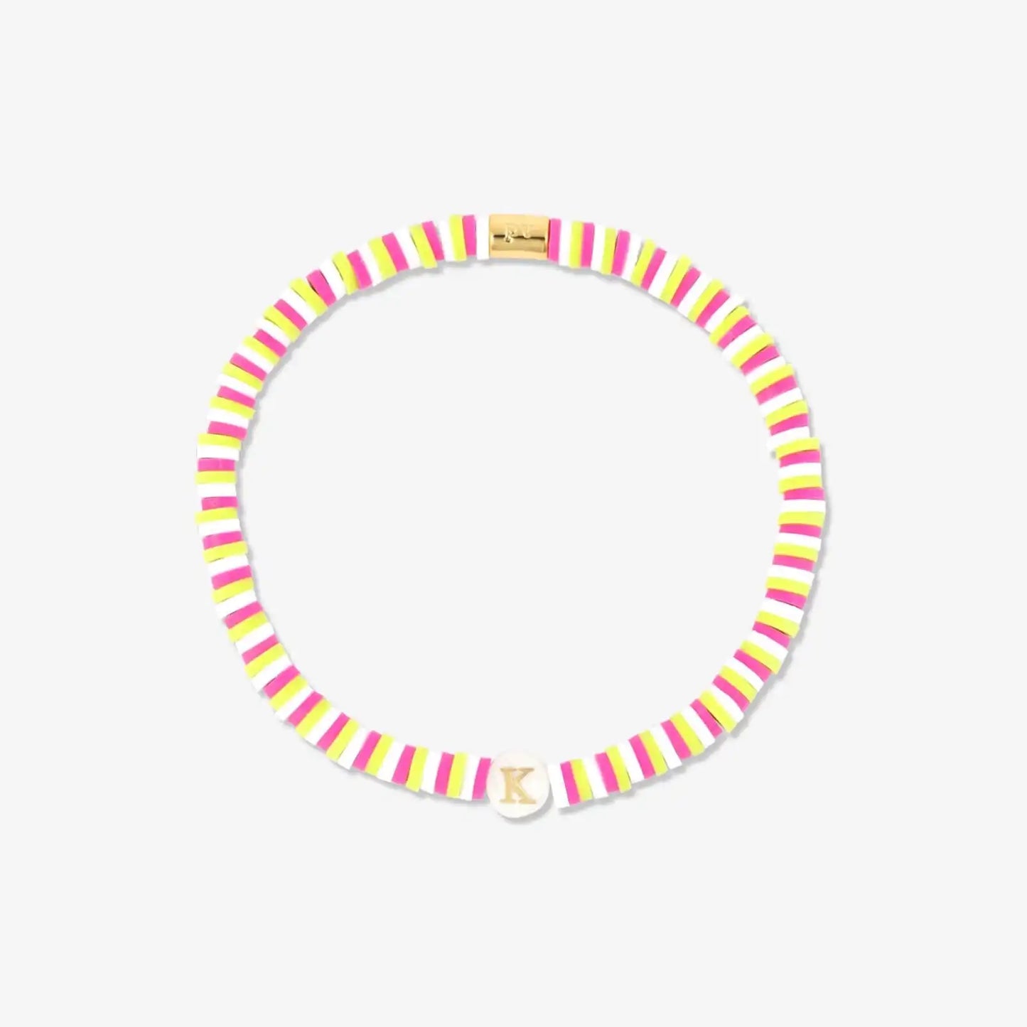 Raspberry Alphabet Stretch Bracelet