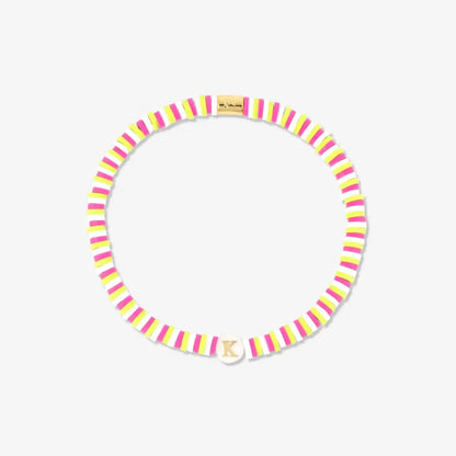 Raspberry Alphabet Stretch Bracelet