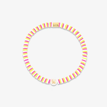 Raspberry Alphabet Stretch Bracelet