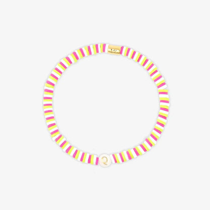 Raspberry Alphabet Stretch Bracelet