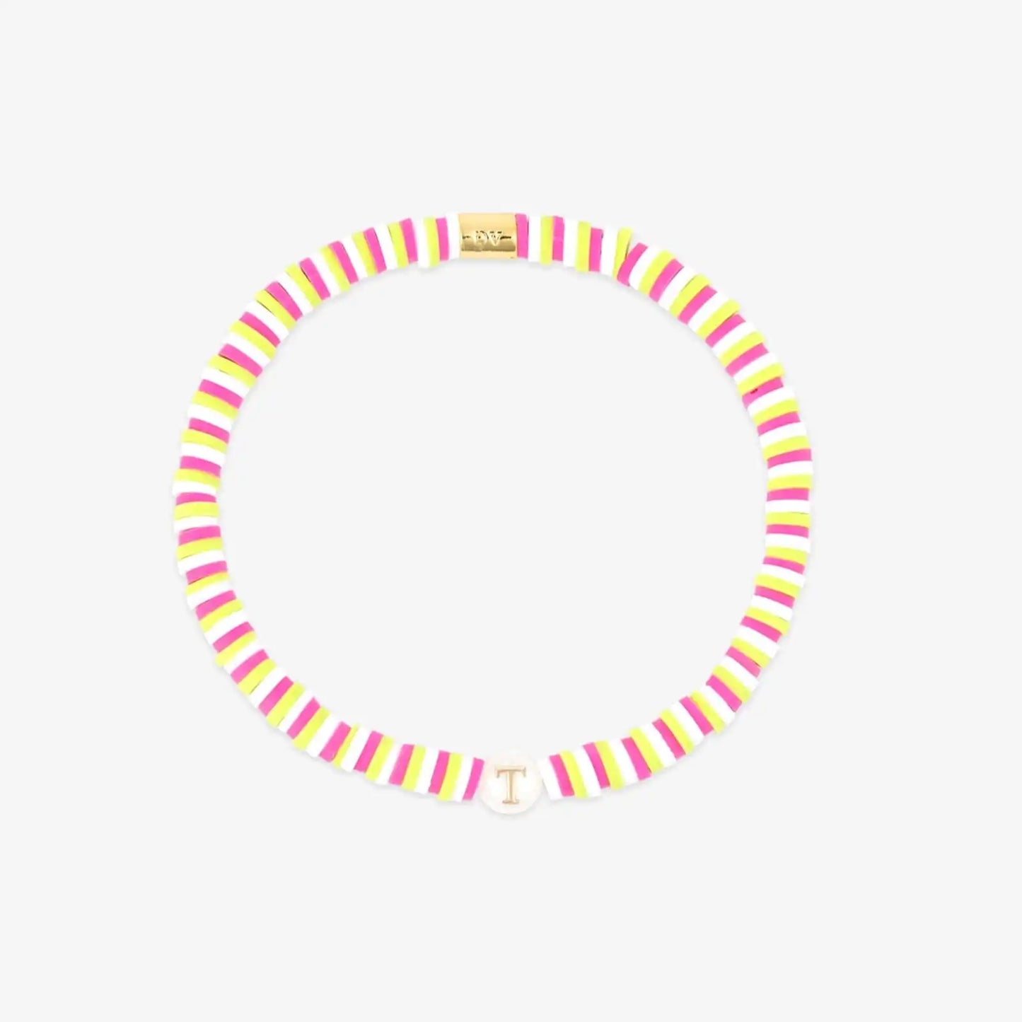 Raspberry Alphabet Stretch Bracelet