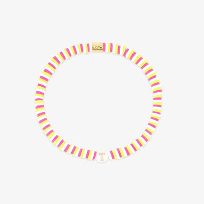 Raspberry Alphabet Stretch Bracelet