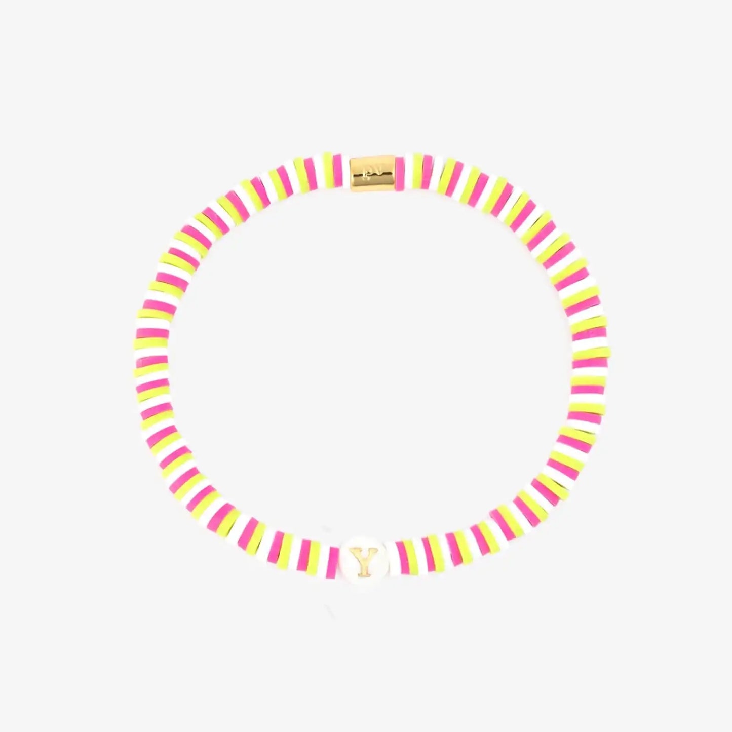 Raspberry Alphabet Stretch Bracelet