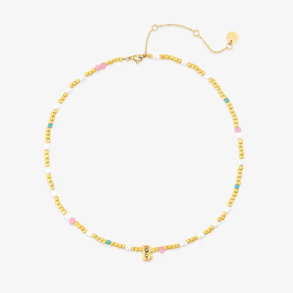 Initial Pearl & Seed Bead Choker