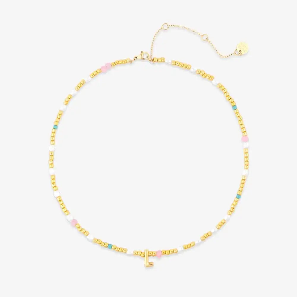 Initial Pearl & Seed Bead Choker
