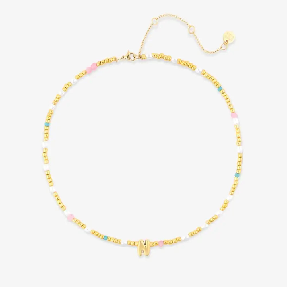 Initial Pearl & Seed Bead Choker