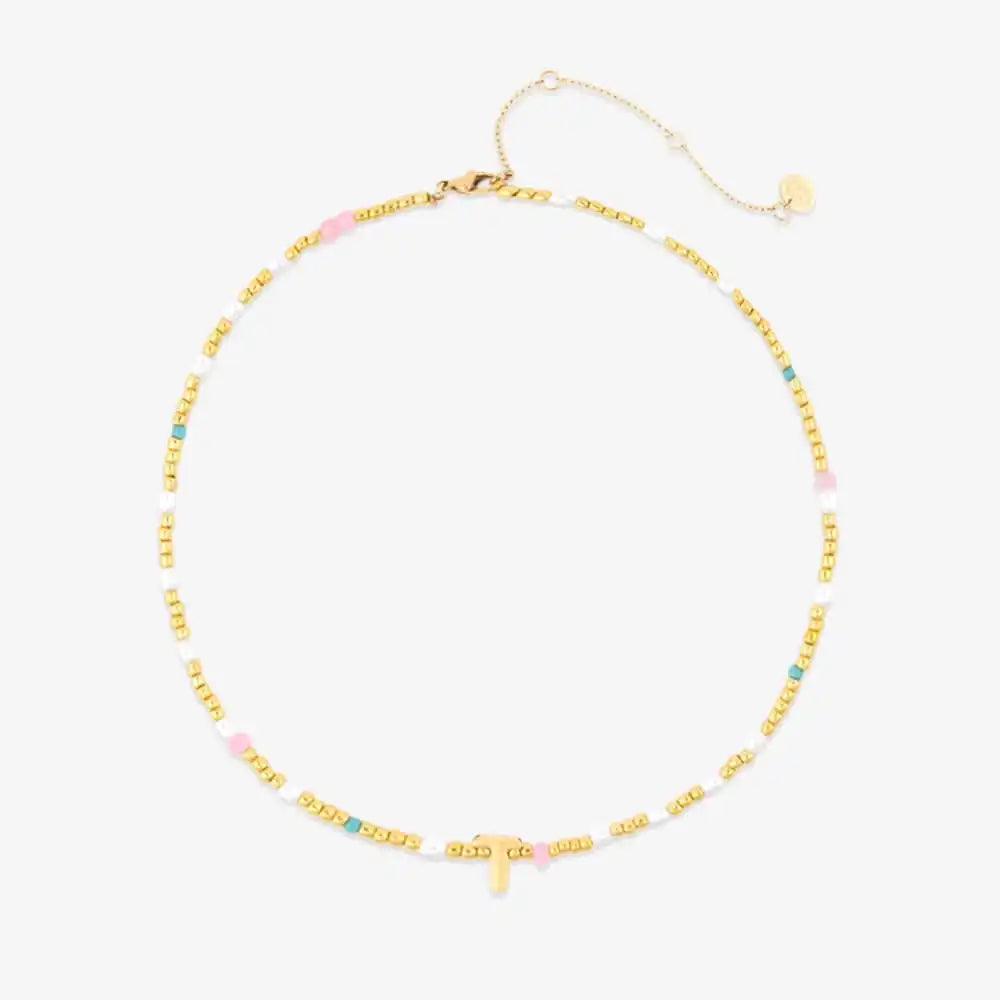 Initial Pearl & Seed Bead Choker