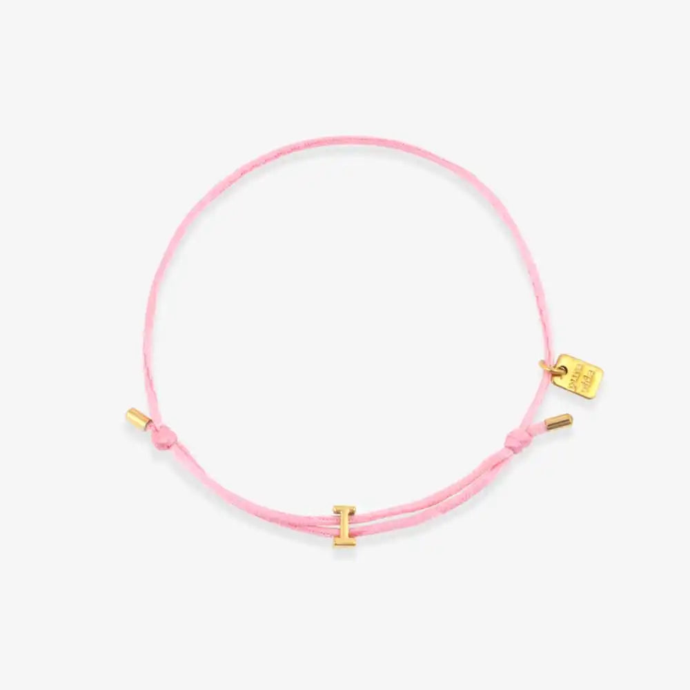 Pink Initial Charm Bracelet