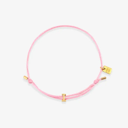 Pink Initial Charm Bracelet