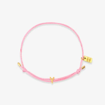 Pink Initial Charm Bracelet
