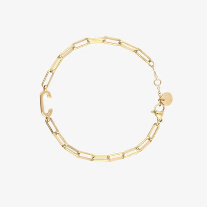 Initial Paperclip Chain Bracelet