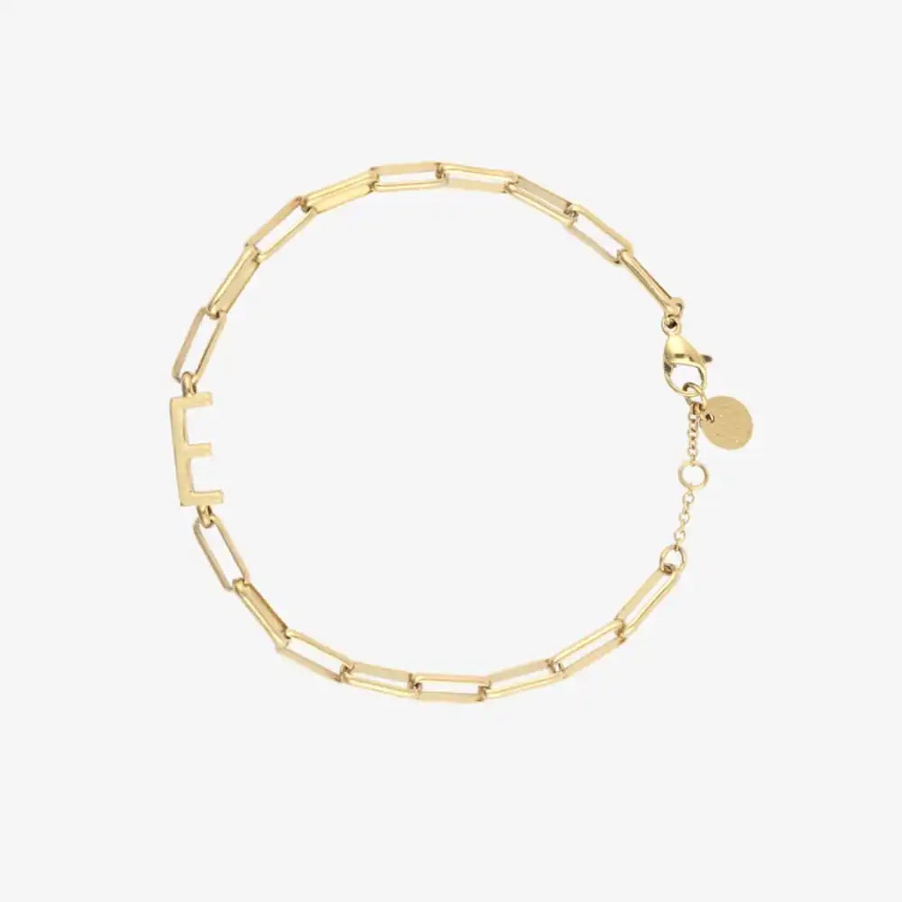 Initial Paperclip Chain Bracelet