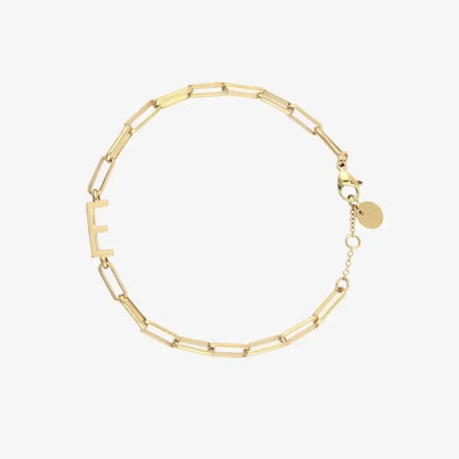 Initial Paperclip Chain Bracelet