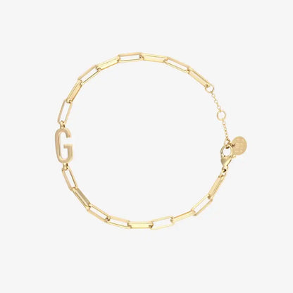 Initial Paperclip Chain Bracelet