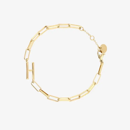 Initial Paperclip Chain Bracelet