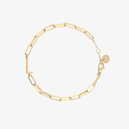 Initial Paperclip Chain Bracelet
