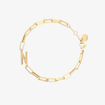 Initial Paperclip Chain Bracelet
