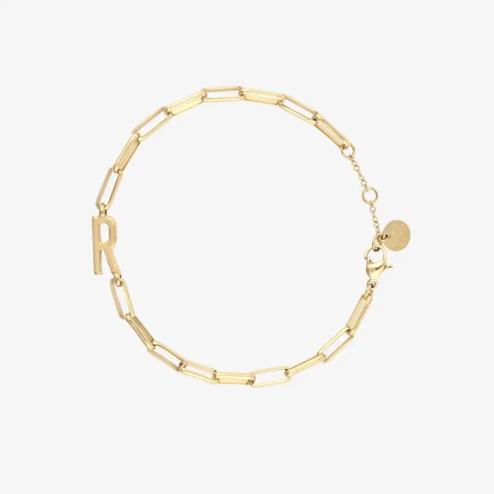 Initial Paperclip Chain Bracelet