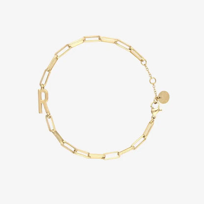 Initial Paperclip Chain Bracelet