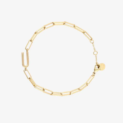 Initial Paperclip Chain Bracelet