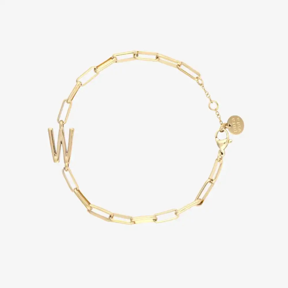 Initial Paperclip Chain Bracelet