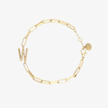 Initial Paperclip Chain Bracelet