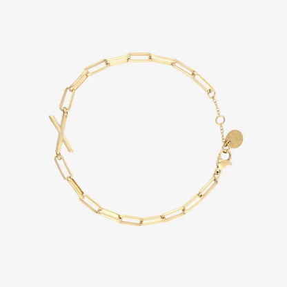 Initial Paperclip Chain Bracelet