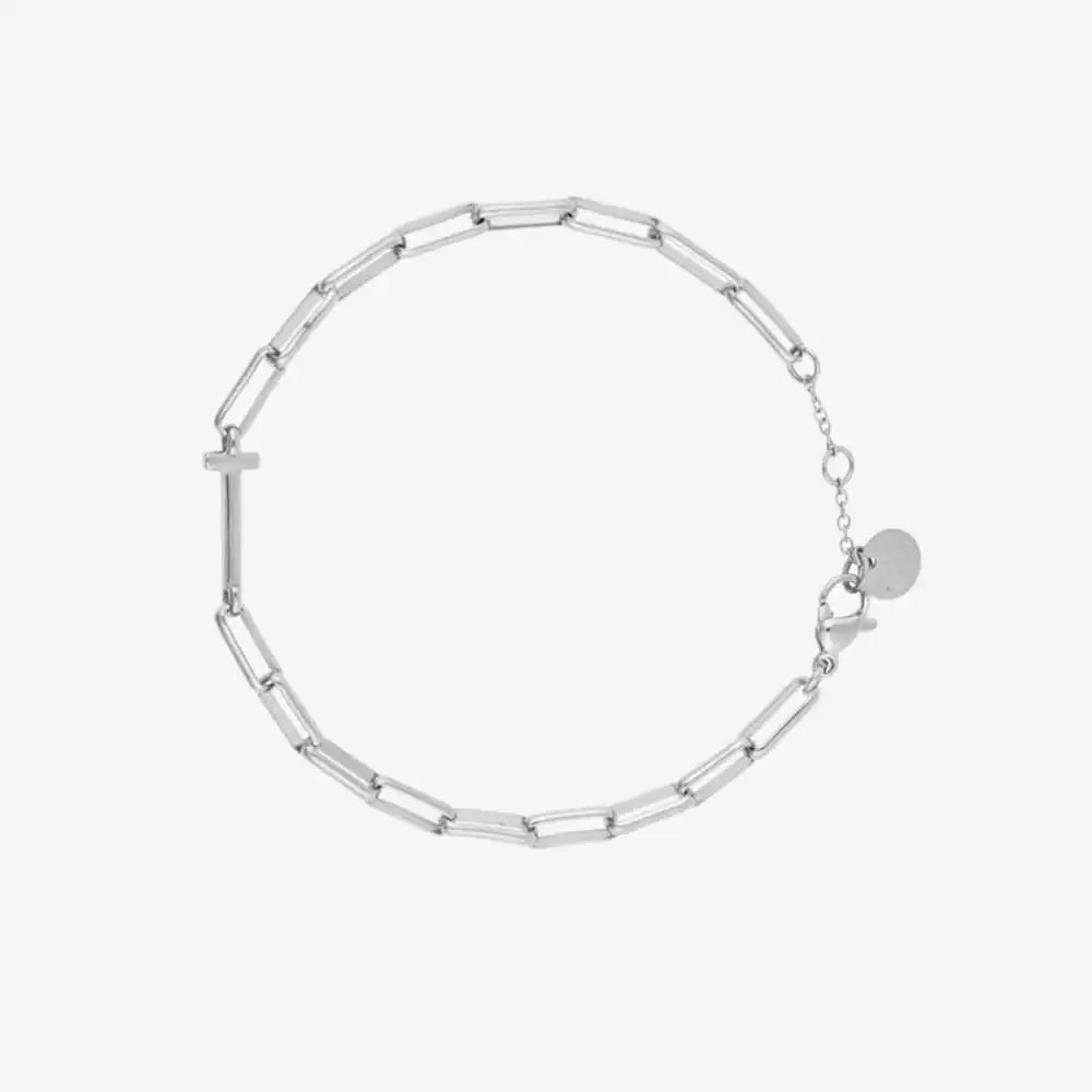 Initial Paperclip Chain Bracelet