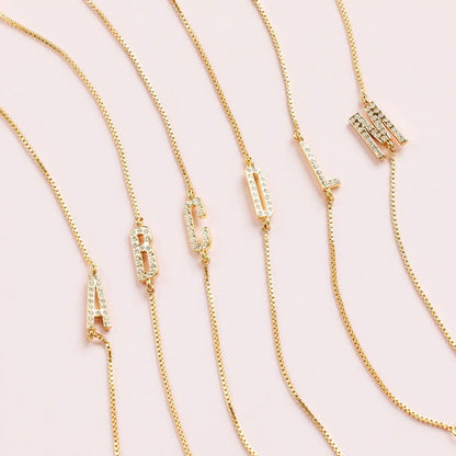 Pavé Initial Chain Bracelet