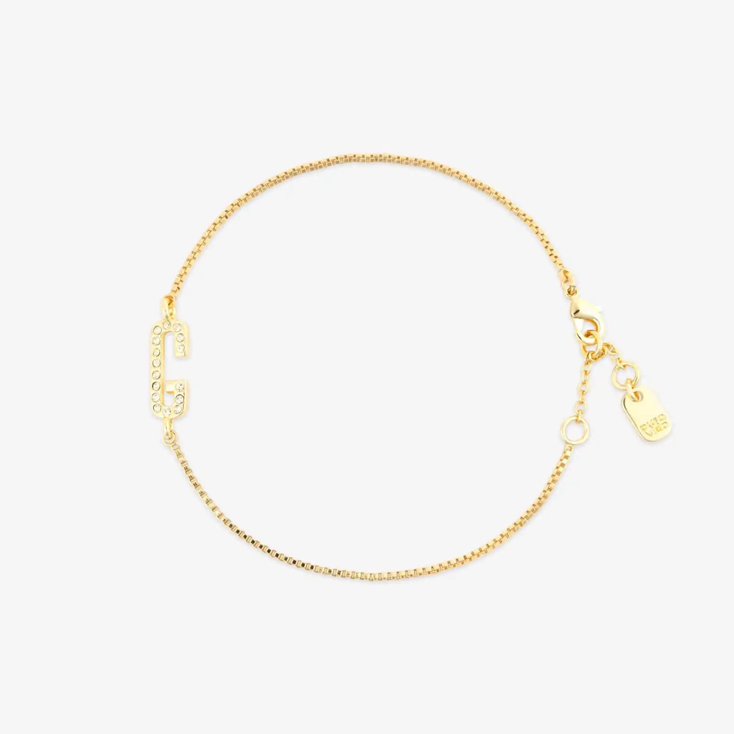 Pavé Initial Chain Bracelet