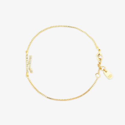 Pavé Initial Chain Bracelet