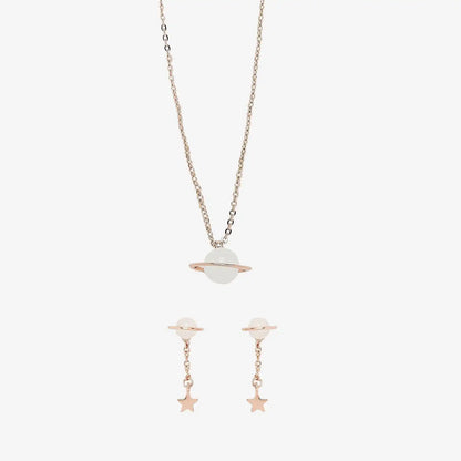 Saturn Necklace & Earring Set