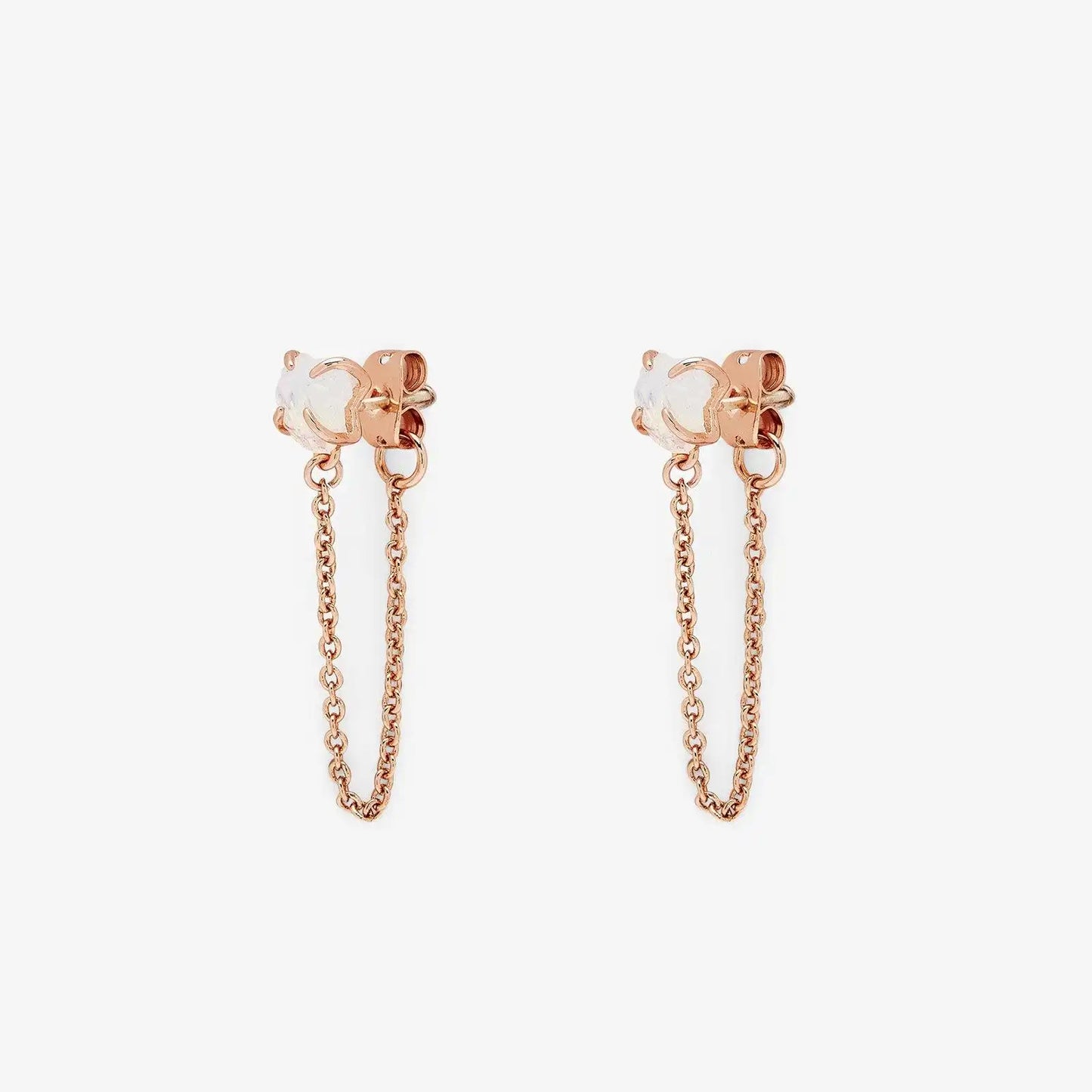Raw Gem Chain Wrap Earrings