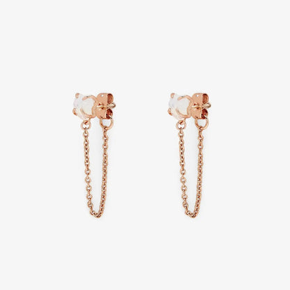 Raw Gem Chain Wrap Earrings