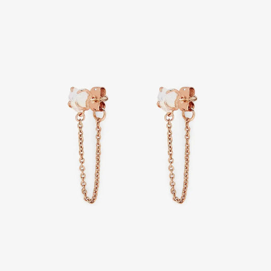 Raw Gem Chain Wrap Earrings